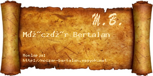 Móczár Bertalan névjegykártya
