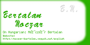 bertalan moczar business card